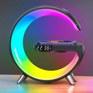 Wireless Bluetooth Speaker, Wireless Charger with Alarm- SF701